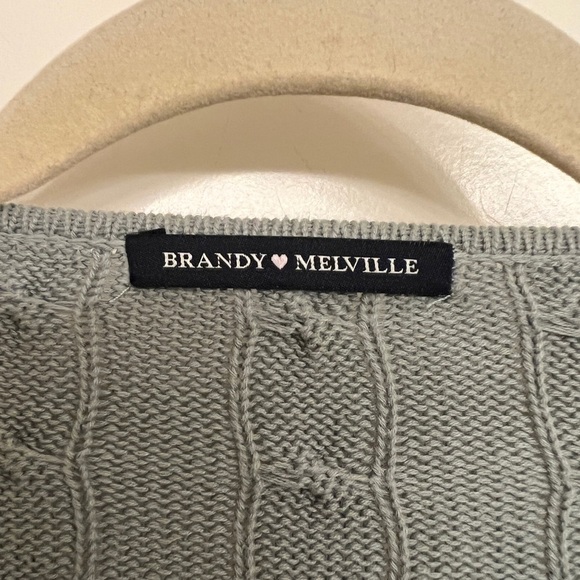 Brandy Melville Teal Cable Knit Crop Cardigan, Women’s Size XS/S - Picture 5 of 5